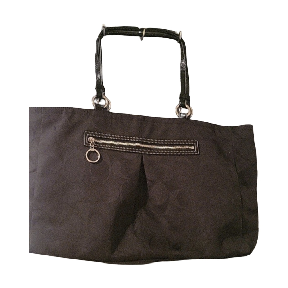 Authentic coach monogram fabric tote everything